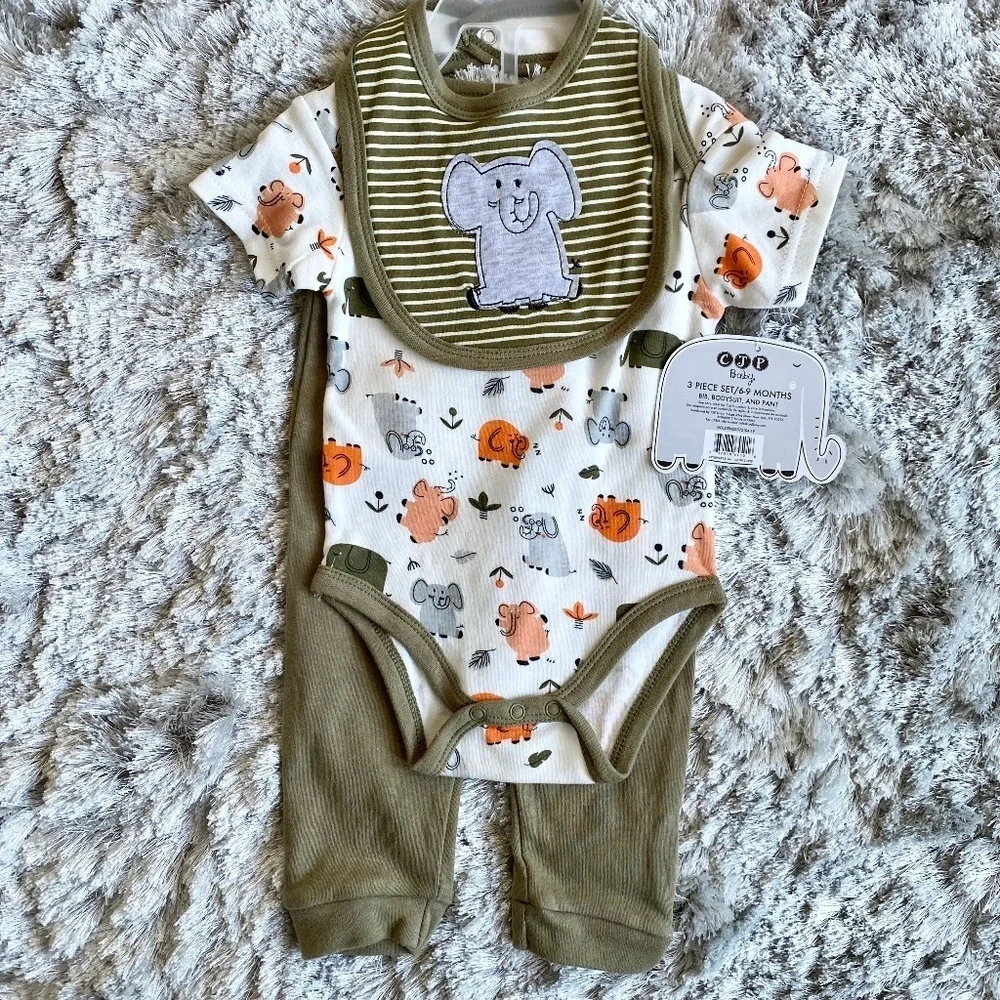CJP Baby 3 Piece Animal Set NWT Size 6-9 Months
